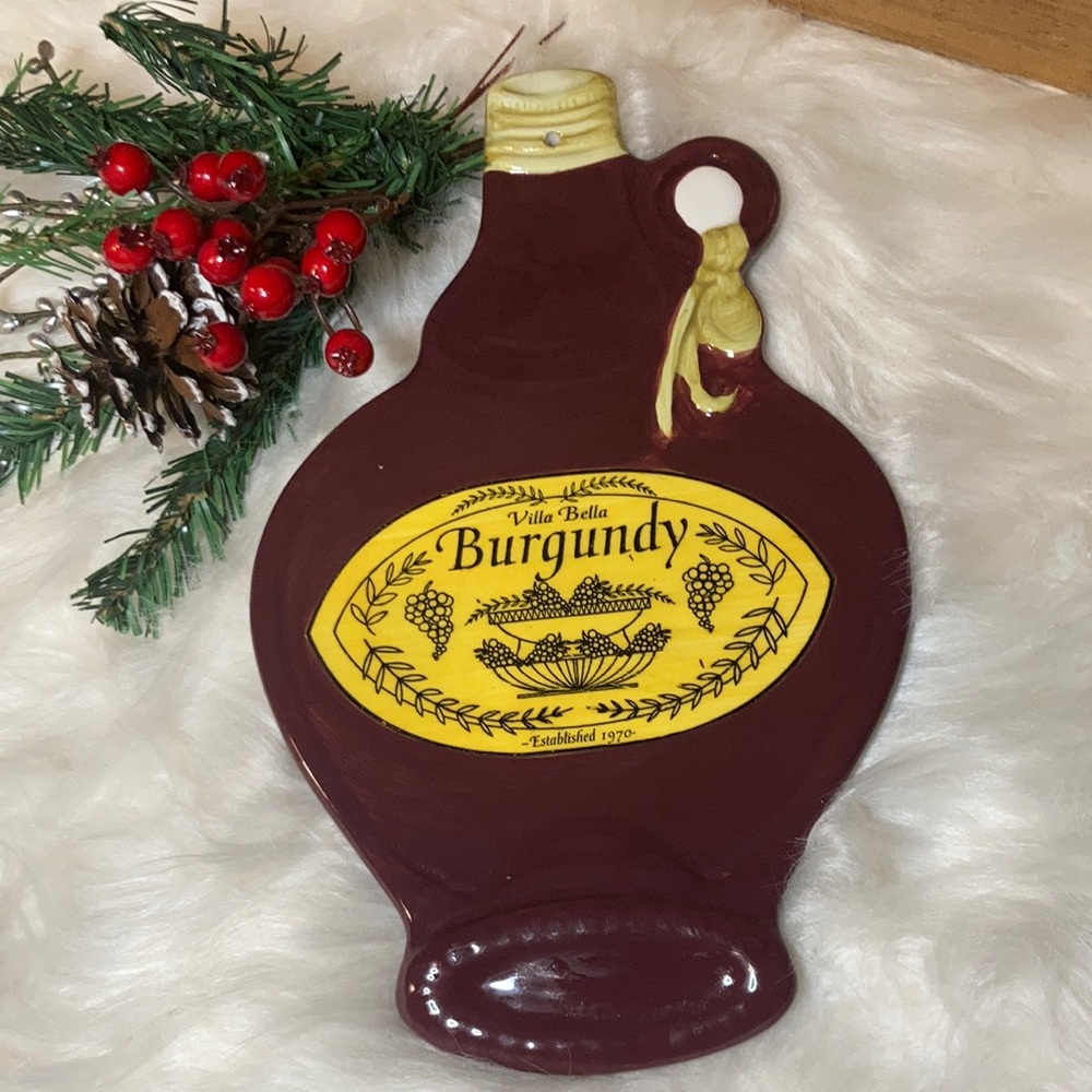 Ambiance Collection Villa Bella Burgundy Ceramic Cheese Board